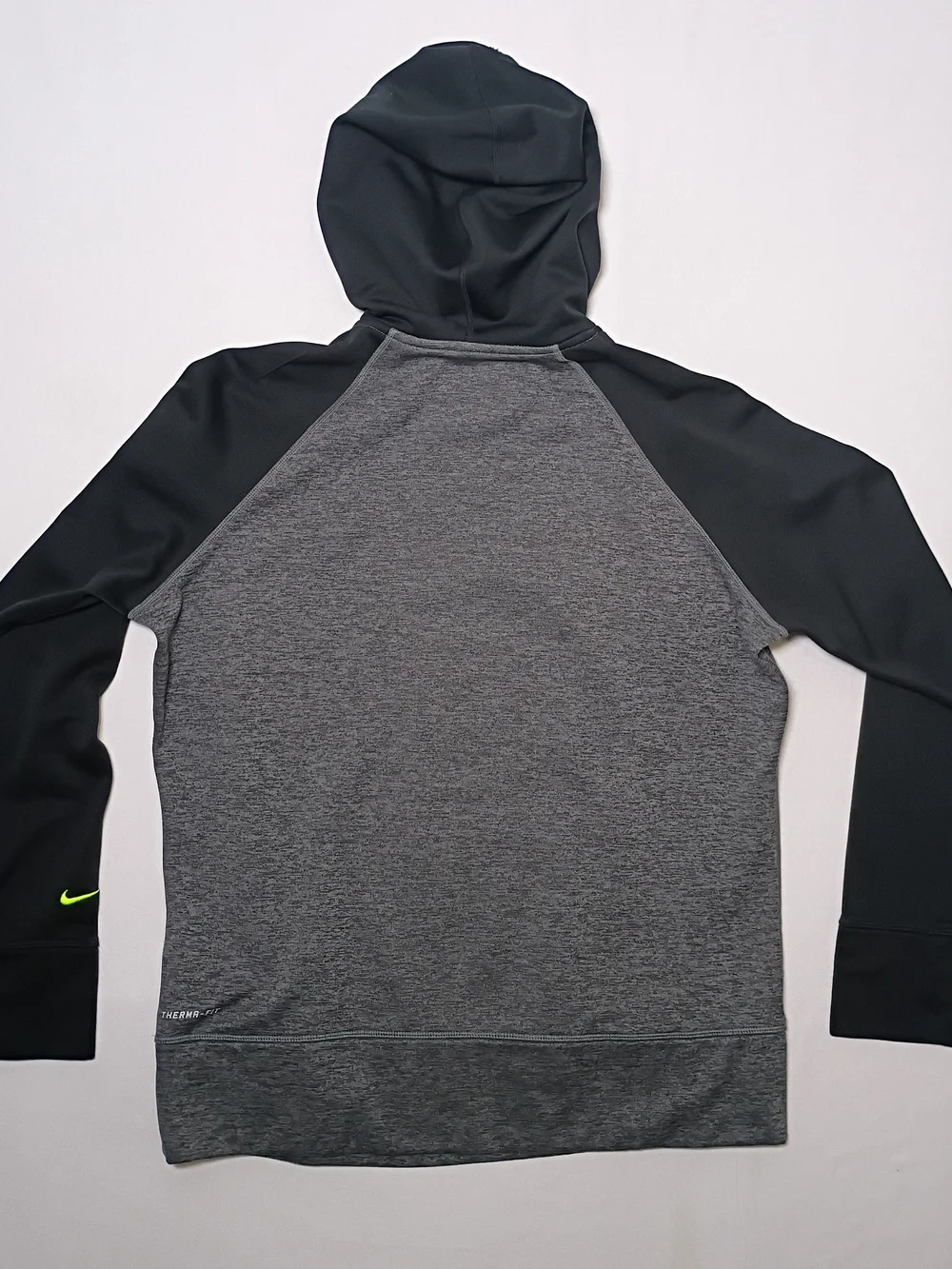 Nike Womens Therma Fit Fleece Hoodie XL Black Neon Green